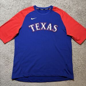 Nike Texas Rangers Warm Up BP Shirt Blue Men’s Large MLB Authentic Collection